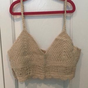 women’s crochet cami crop beach top